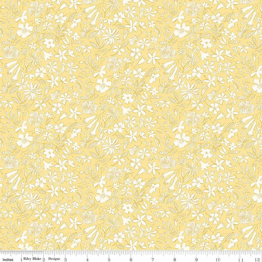 SALE Riviera Collection C Summer Sketch C 01666459C - Riley Blake Designs - Floral Flowers - Liberty Fabrics  - Quilting Cotton Fabric