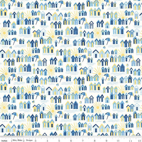 Riviera Collection A Sunny Days A 01666461A - Riley Blake Designs - Beach Huts Suns - Liberty Fabrics - Quilting Cotton Fabric