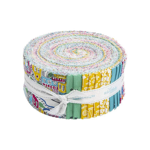 SALE Riviera Collection B 2.5 Inch Rolie Polie Jelly Roll 40 pieces - Riley Blake  - Precut Bundle - Liberty Fabrics - Quilting Cotton