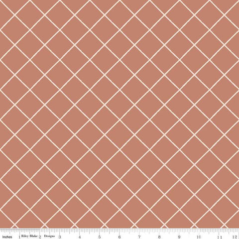 SALE Elegance Essential C12221 Rose by Riley Blake Designs - 1" Diagonal Grid - Quilting Cotton Fabric
