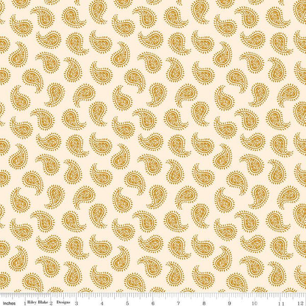 CLEARANCE Elegance Embellished C12223 Ivory by Riley Blake - Paisley - Quilting Cotton Fabric