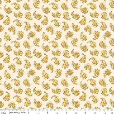 CLEARANCE Elegance Embellished C12223 Ivory by Riley Blake - Paisley - Quilting Cotton Fabric