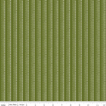 Adel in Winter Stripe C12262 Green - Riley Blake Designs - Christmas Stripes Striped - Quilting Cotton Fabric