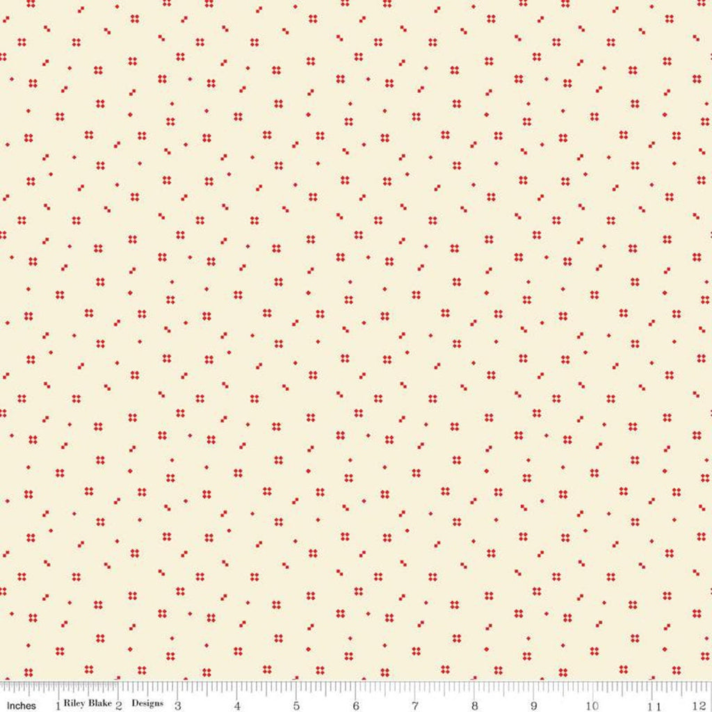 Adel in Winter Ditsy C12265 Cream - Riley Blake Designs - Christmas Small Squares - Quilting Cotton Fabric