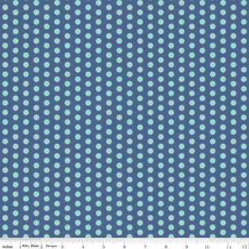 Daisy Fields Dots C12487 Denim by Riley Blake Designs - Polka Dot Dotted - Quilting Cotton Fabric