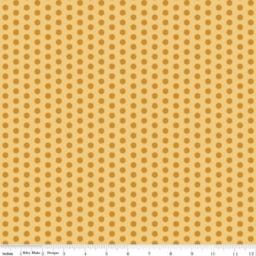 CLEARANCE Daisy Fields Dots C12487 Honey - Riley Blake Designs - Polka Dot Dotted - Quilting Cotton Fabric