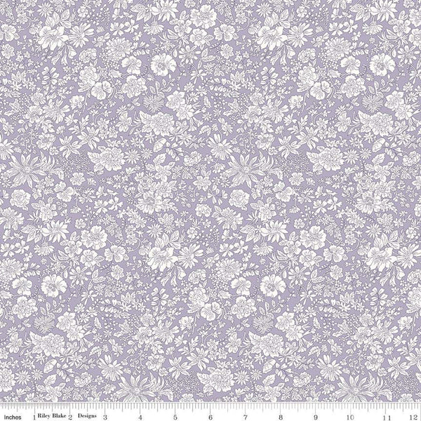 SALE Emily Belle Collection 01666404A Mauve - Riley Blake Designs - Floral Flowers - Liberty Fabrics - Quilting Cotton Fabric