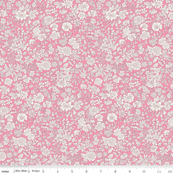 Emily Belle Collection 01666406A Vintage Pink - Riley Blake Designs - Floral Flowers - Liberty Fabrics - Quilting Cotton Fabric