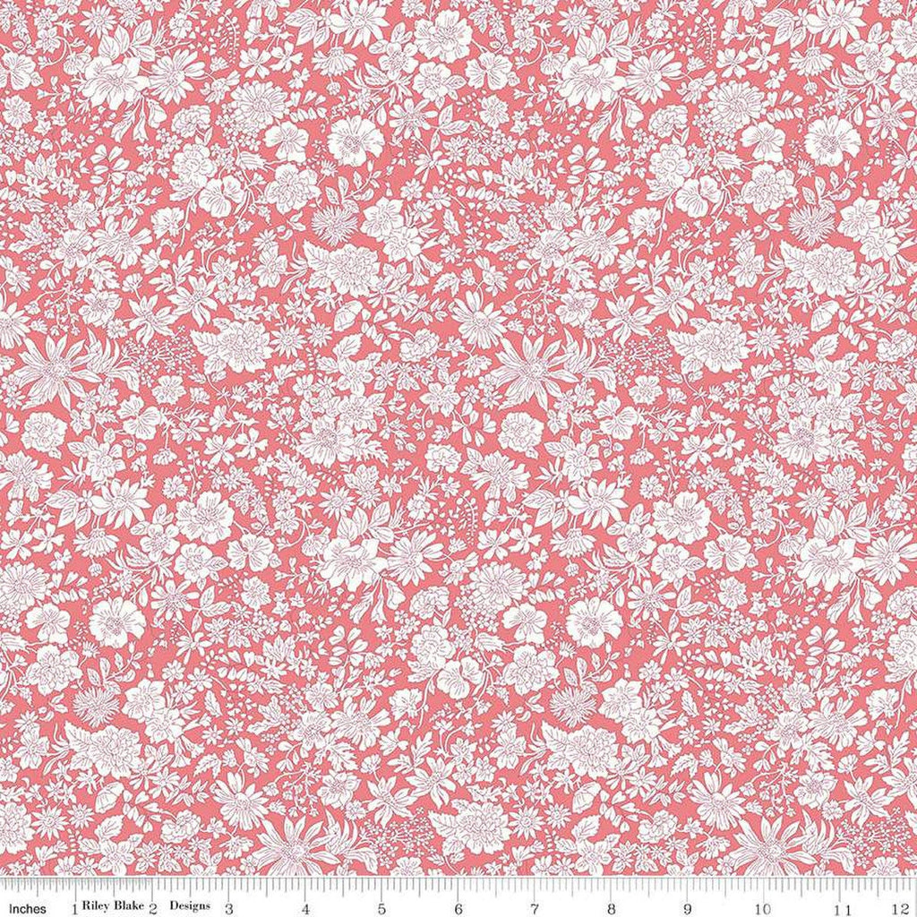 SALE Emily Belle Collection 01666407A Watermelon - Riley Blake Designs - Floral Flowers - Liberty Fabrics - Quilting Cotton Fabric