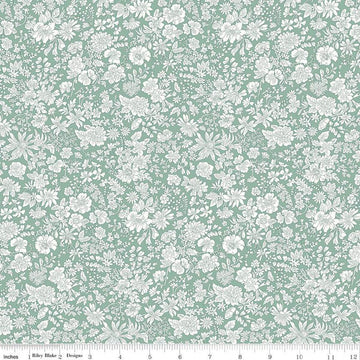 Emily Belle Collection 01666412A Olive Leaf - Riley Blake Designs - Floral Flowers - Liberty Fabrics - Quilting Cotton Fabric