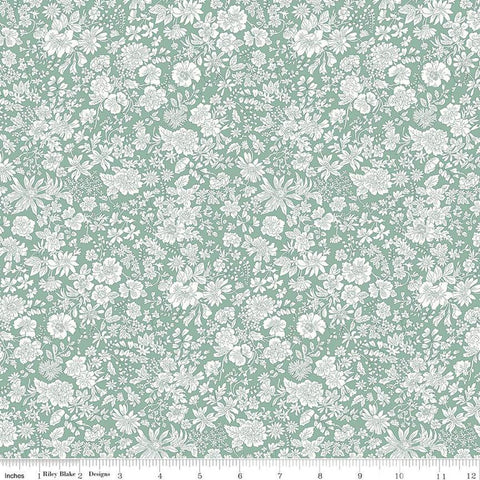 Emily Belle Collection 01666412A Olive Leaf - Riley Blake Designs - Floral Flowers - Liberty Fabrics - Quilting Cotton Fabric