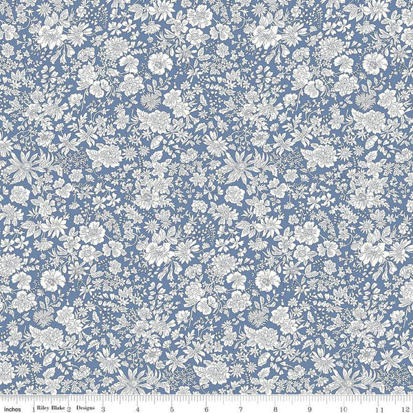 Emily Belle Collection 01666414A Evening Sky - Riley Blake Designs - Floral Flowers - Liberty Fabrics - Quilting Cotton Fabric