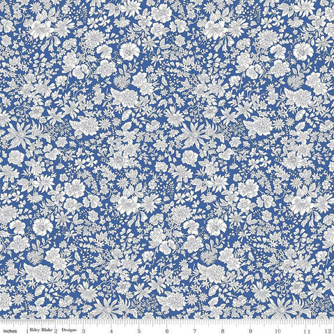 Emily Belle Collection 01666415A Cobalt - Riley Blake Designs - Floral Flowers - Liberty Fabrics - Quilting Cotton Fabric