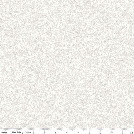DEAL Emily Belle Collection 01666416A Ivory - Riley Blake Designs - Floral Flowers - Liberty Fabrics - Quilting Cotton Fabric