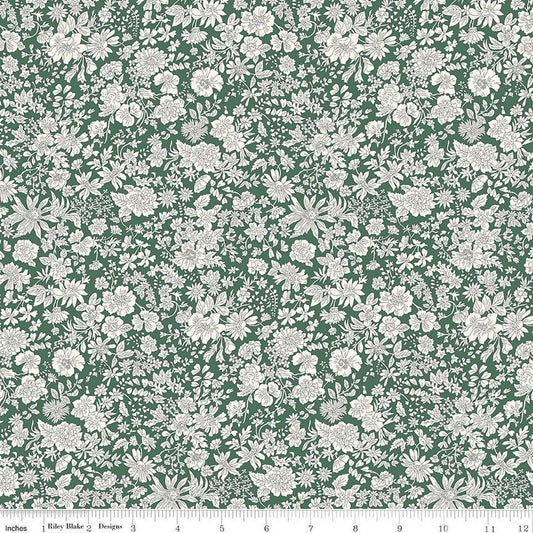 Emily Belle Collection 01666445A Evergreen - Riley Blake Designs - Floral Flowers - Liberty Fabrics - Quilting Cotton Fabric