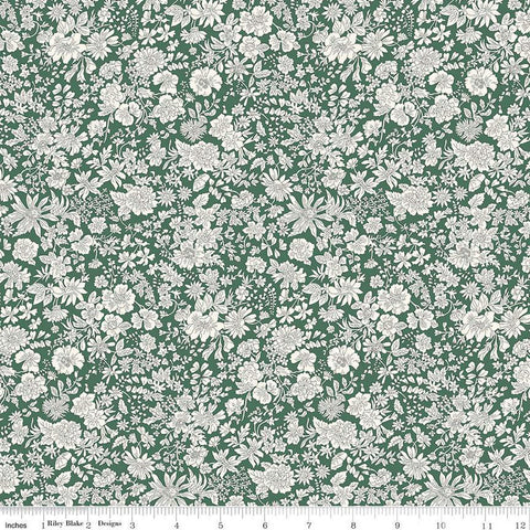 SALE Emily Belle Collection 01666445A Evergreen - Riley Blake Designs - Floral Flowers - Liberty Fabrics - Quilting Cotton Fabric