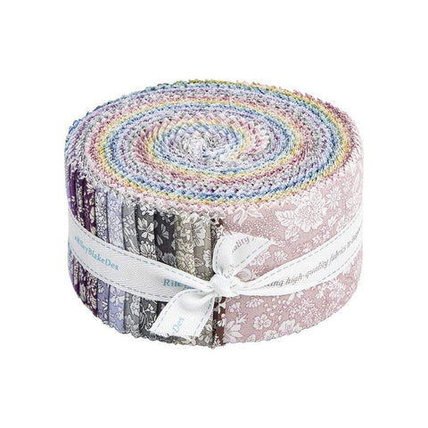 SALE Idyllic 2.5-inch Rolie Polie Jelly Roll 40 Pieces Riley Blake Designs  Precut Bundle Floral Flowers Quilting Cotton Fabric 