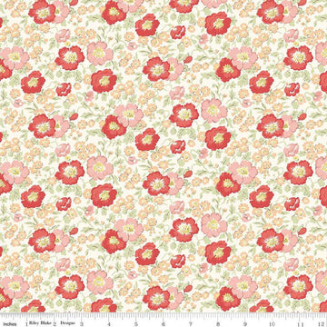 26" End of Bolt - SALE Riviera Collection C Coastal Flowers C 01666451C - Riley Blake - Floral -  Liberty Fabrics  - Quilting Cotton Fabric