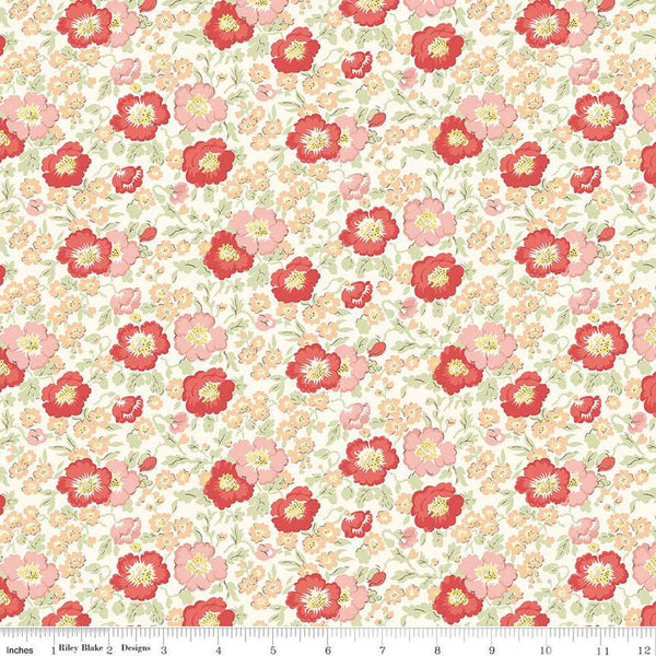 SALE Riviera Collection C Coastal Flowers C 01666451B - Riley Blake Designs - Floral -  Liberty Fabrics  - Quilting Cotton Fabric