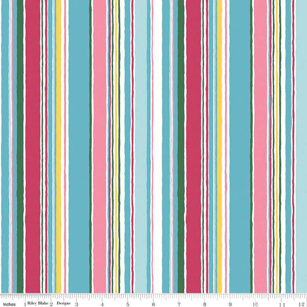 10" End of Bolt - SALE Riviera Collection B Deckchair Stripe B 01666453B - Riley Blake - Stripes -  Liberty Fabrics  - Quilting Cotton