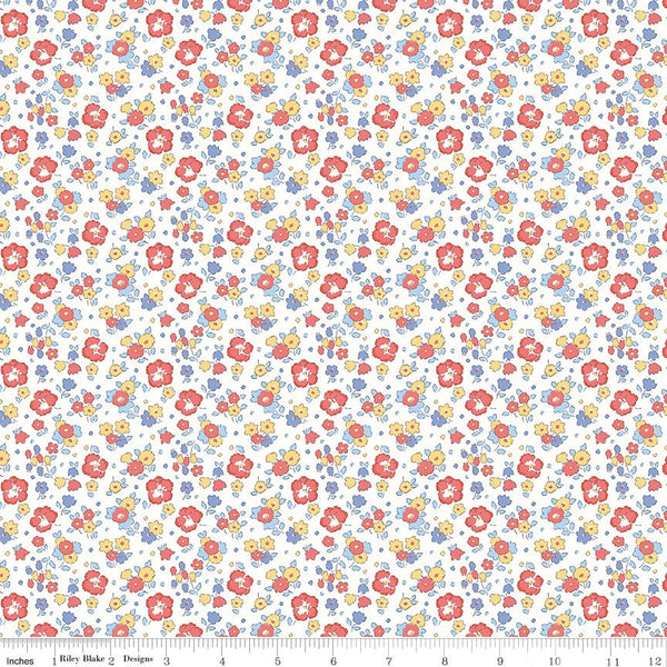 SALE Riviera Collection A Seaside Blossom A 01666456A - Riley Blake Designs - Floral Flowers - Liberty Fabrics  - Quilting Cotton Fabric