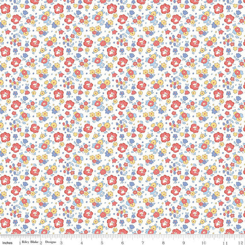 SALE Riviera Collection A Seaside Blossom A 01666456A - Riley Blake Designs - Floral Flowers - Liberty Fabrics  - Quilting Cotton Fabric