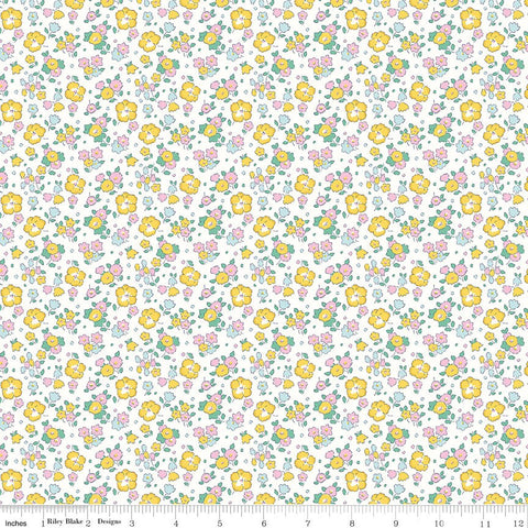Fat Quarter End of Bolt - SALE Riviera Collection B Seaside Blossom B 01666456B - Riley Blake - Flowers - Liberty  - Quilting Cotton Fabric