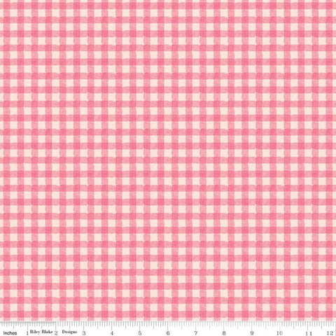 32" End of Bolt - SALE Strength in Pink PRINTED Gingham C12624 Blush - Riley Blake Designs - Breast Cancer Plaid - Quilting Cotton Fabric