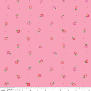SALE Strength in Pink Daisies C12625 Pink by Riley Blake Designs - Floral Flowers Dots Breast Cancer - Quilting Cotton Fabric