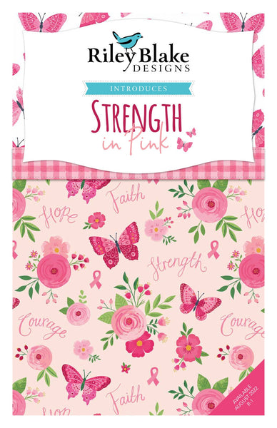 SALE Strength in Pink Fat Quarter Bundle 18 pieces - Riley Blake Designs - Pre Cut Precut - Breast Cancer - Quilting Cotton Fabric