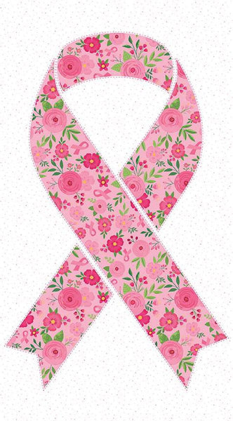 Strength in Pink Ribbon Panel P12626 - Riley Blake Designs - Breast Cancer  - Quilting Cotton Fabric