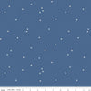 Dainty Daisy C665 Denim - Riley Blake Designs - White Daisies Floral Flowers Pin Dots - Quilting Cotton Fabric