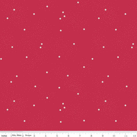 SALE Dainty Daisy C665 Jazzberry - Riley Blake Designs - White Daisies Floral Flowers Pin Dots - Quilting Cotton Fabric