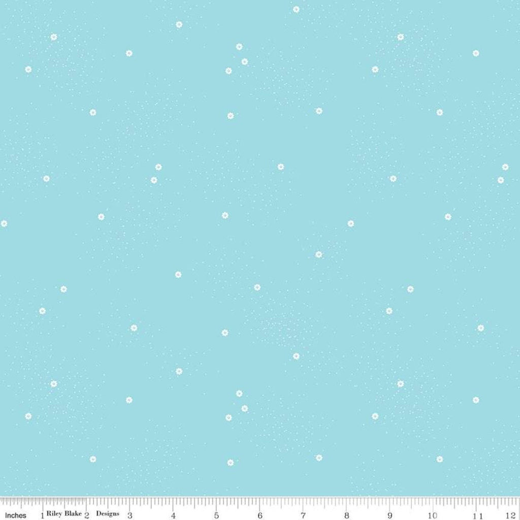 Dainty Daisy C665 Waterfall - Riley Blake Designs - White Daisies Floral Flowers Pin Dots - Quilting Cotton Fabric