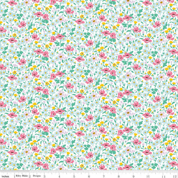 SALE Riviera Collection B Wildflower Poppy B 01666463B - Riley Blake Designs - Floral Flowers - Liberty Fabrics  - Quilting Cotton Fabric