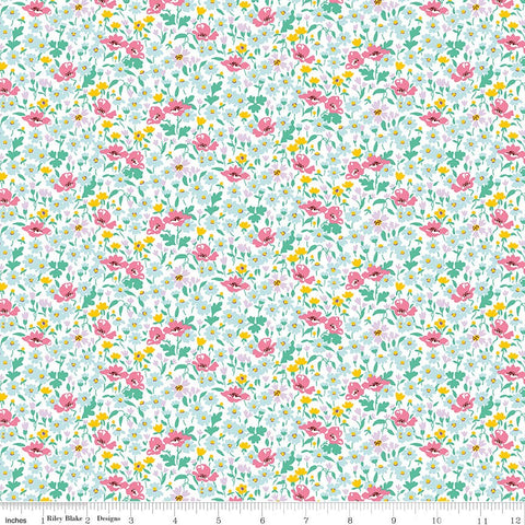 SALE Riviera Collection B Wildflower Poppy B 01666463B - Riley Blake Designs - Floral Flowers - Liberty Fabrics  - Quilting Cotton Fabric