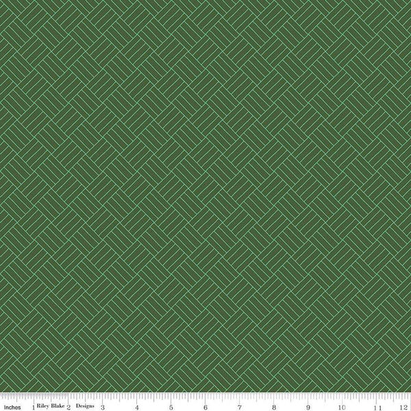 14" End of Bolt - SALE Wildwood Wander Crosshatch C12435 Hunter - Riley Blake Designs - Diagonal Tile Geometric - Quilting Cotton Fabric