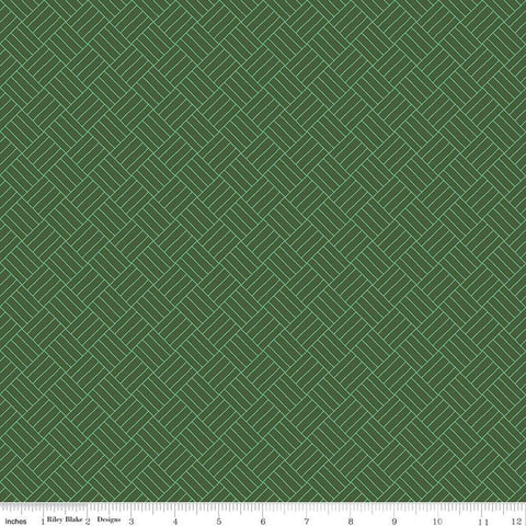 SALE Wildwood Wander Crosshatch C12435 Hunter - Riley Blake Designs - Diagonal Tile Geometric - Quilting Cotton Fabric