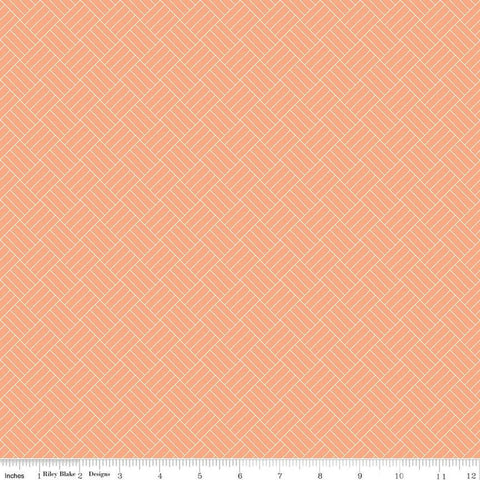 CLEARANCE Wildwood Wander Crosshatch C12435 Peach - by Riley Blake Designs - Diagonal Tile Geometric - Quilting Cotton Fabric