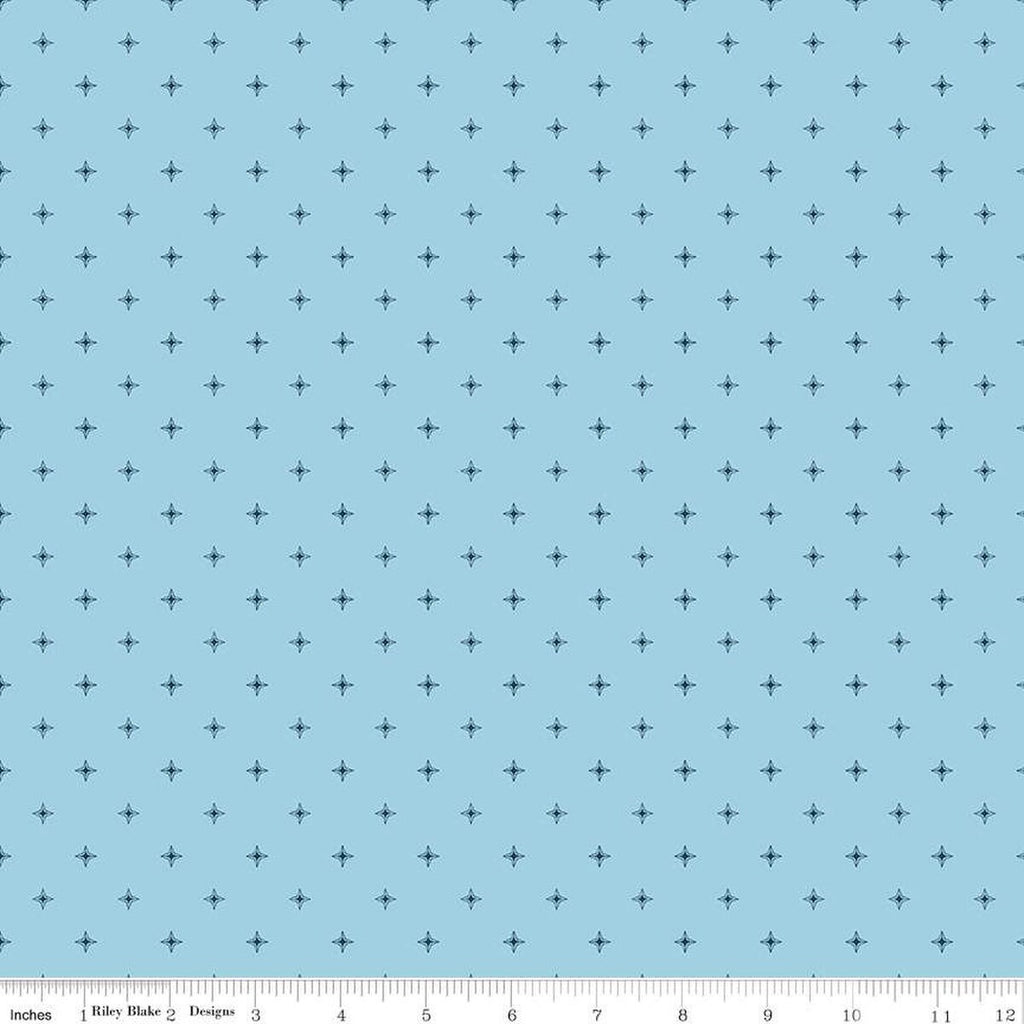 SALE Wildwood Wander Compass C12436 Blue - Riley Blake Designs - Four-Point Stars Geometric - Quilting Cotton Fabric