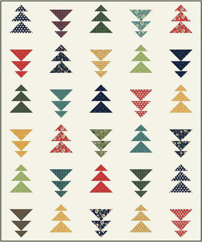 SALE Camper Quilt PATTERN P120by Gracey Larson - Riley Blake Designs - INSTRUCTIONS Only - Love You S'more - Flying Geese Pine Trees