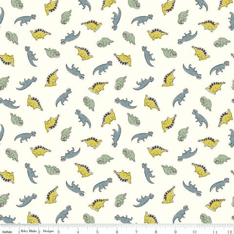 Roar Mini Dinos C12462 Cream by Riley Blake Designs - Children's Dinosaurs Dinosaur - Quilting Cotton Fabric