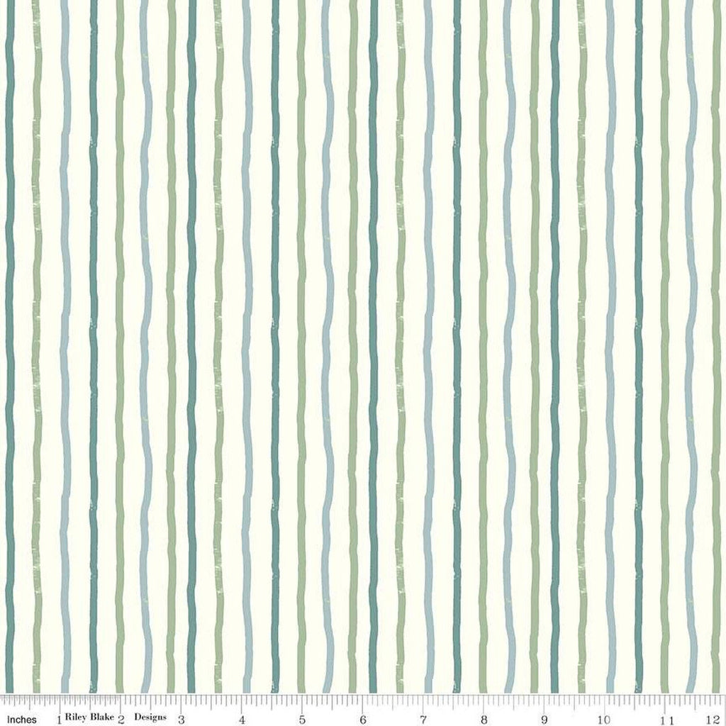 Roar Stripes C12465 Cream by Riley Blake Designs - Children's Dinosaurs Stripe Striped - Quilting Cotton Fabric
