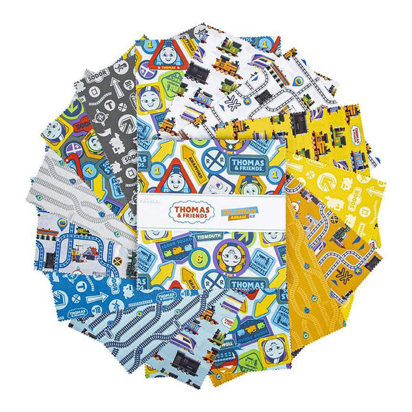 SALE Full Steam Ahead with Thomas and Friends Layer Cake 10" Stacker Bundle - Riley Blake - 42 piece Precut Pre cut - Quilting Cotton Fabric