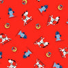SALE Ladder Co. 1 Fireman's Friend DC10585 Red by Michael Miller - Ladder Company One Dalmations Dogs Hydrants - Quilting Cotton Fabric