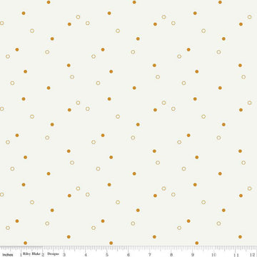 Daisy Fields Scattered Hexies SC12488 Sand Dollar SPARKLE - Riley Blake - Hexagons Antique Gold SPARKLE - Quilting Cotton Fabric