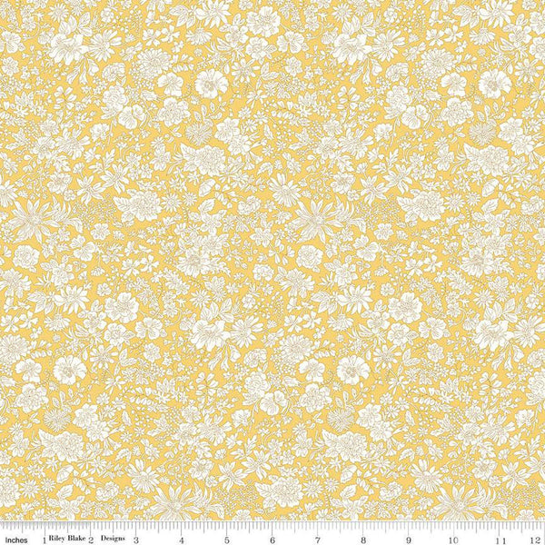 Emily Belle Collection 01666401A Sunshine Yellow - Riley Blake Designs - Floral Flowers - Liberty Fabrics - Quilting Cotton Fabric