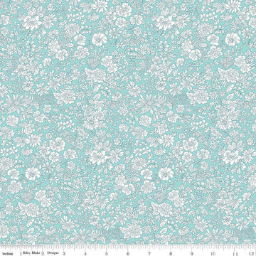 SALE Emily Belle Collection 01666410A Mermaid - Riley Blake Designs - Floral Flowers - Liberty Fabrics - Quilting Cotton Fabric