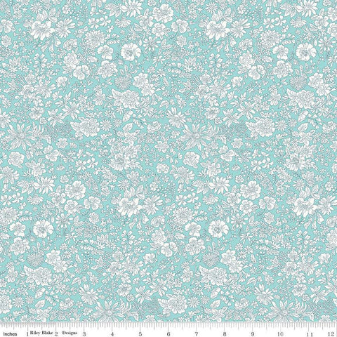 SALE Emily Belle Collection 01666410A Mermaid - Riley Blake Designs - Floral Flowers - Liberty Fabrics - Quilting Cotton Fabric