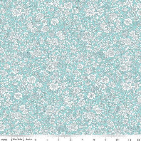 Emily Belle Collection 01666410A Mermaid - Riley Blake Designs - Floral Flowers - Liberty Fabrics - Quilting Cotton Fabric